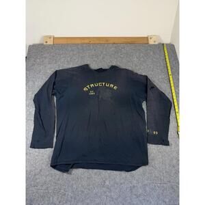 Vintage Structure Shirt Men’s Size XL Gray Long Sleeve Lion Skater Y2K